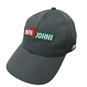 Papa Johns Pizza Hat Cap Gray Strapback Adjustable Embroidered Employee Workwear
